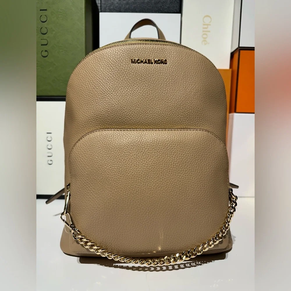 🆕MICHAEL KORS JET SET MD W/chain Non-leather Vegan Material